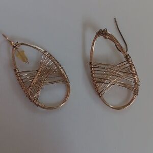 ALEXIS BITTAR GOLD BRASS FISH HOOK EARRINGS